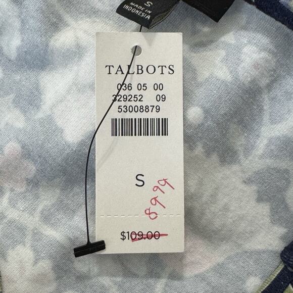 NWT Talbots Keyhole Floral Maxi Dress Size S Navy Multicolo Stretch - Picture 13 of 14